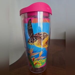 Tervis Guy Harvey Sea Turtle Travel Tumbler with Pink Lid